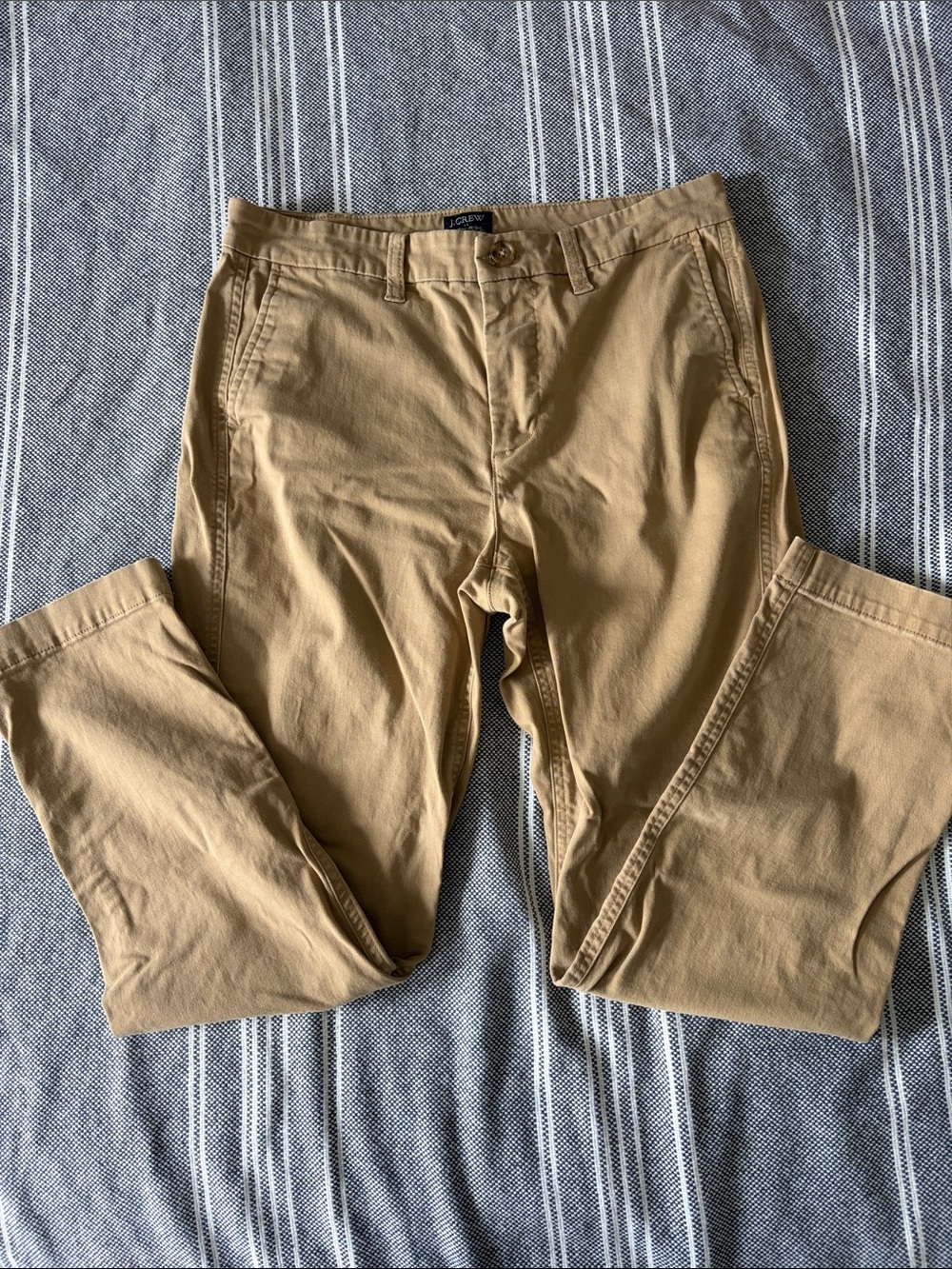 J. Crew Tan Women's High Rise Girlfriend Chino Trousers